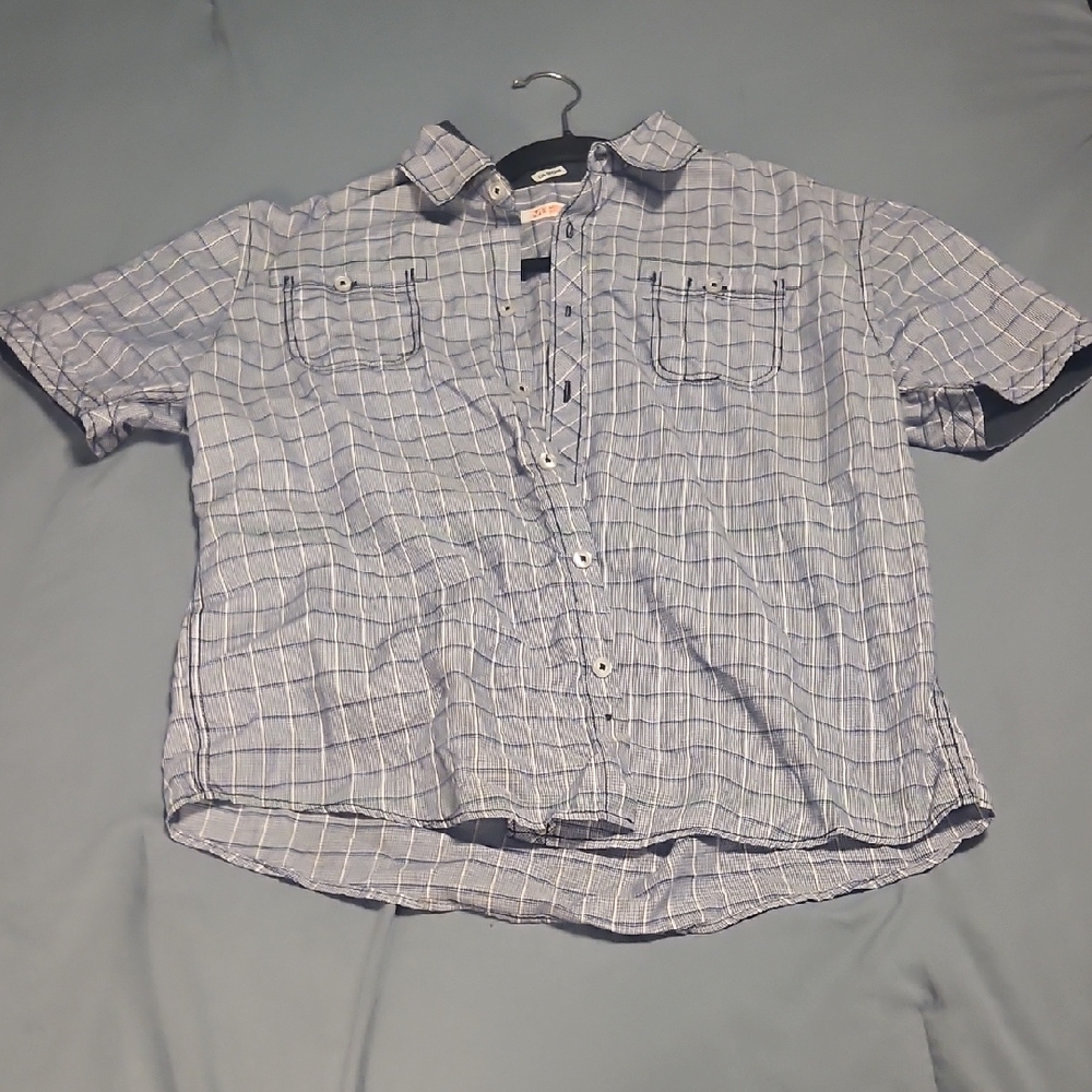 Michael Brandon Light Blue Plaid Shirt